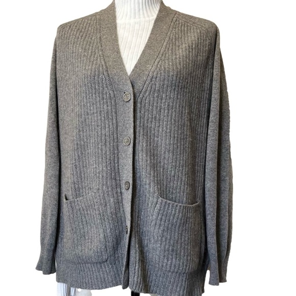 Isaac Mizrahi Live! 2-Ply Cashmere Patch Pocket Cardigan - Size Large - Picture 11 of 13